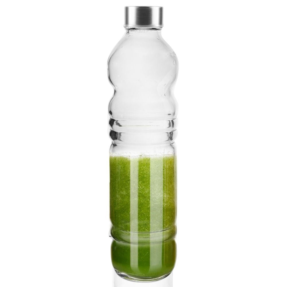 Glass Bottle with Metal Lid - Leakproof for Beverages