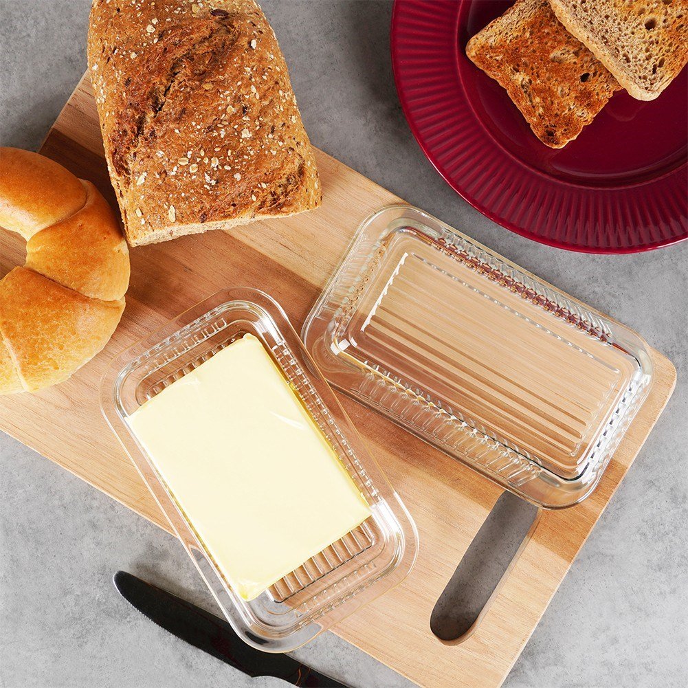 Glass Butter Box - Classic Shape for Storage and Serving