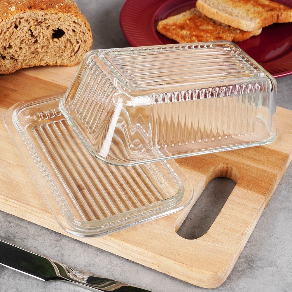 Glass Butter Box - Classic Shape for Storage and Serving