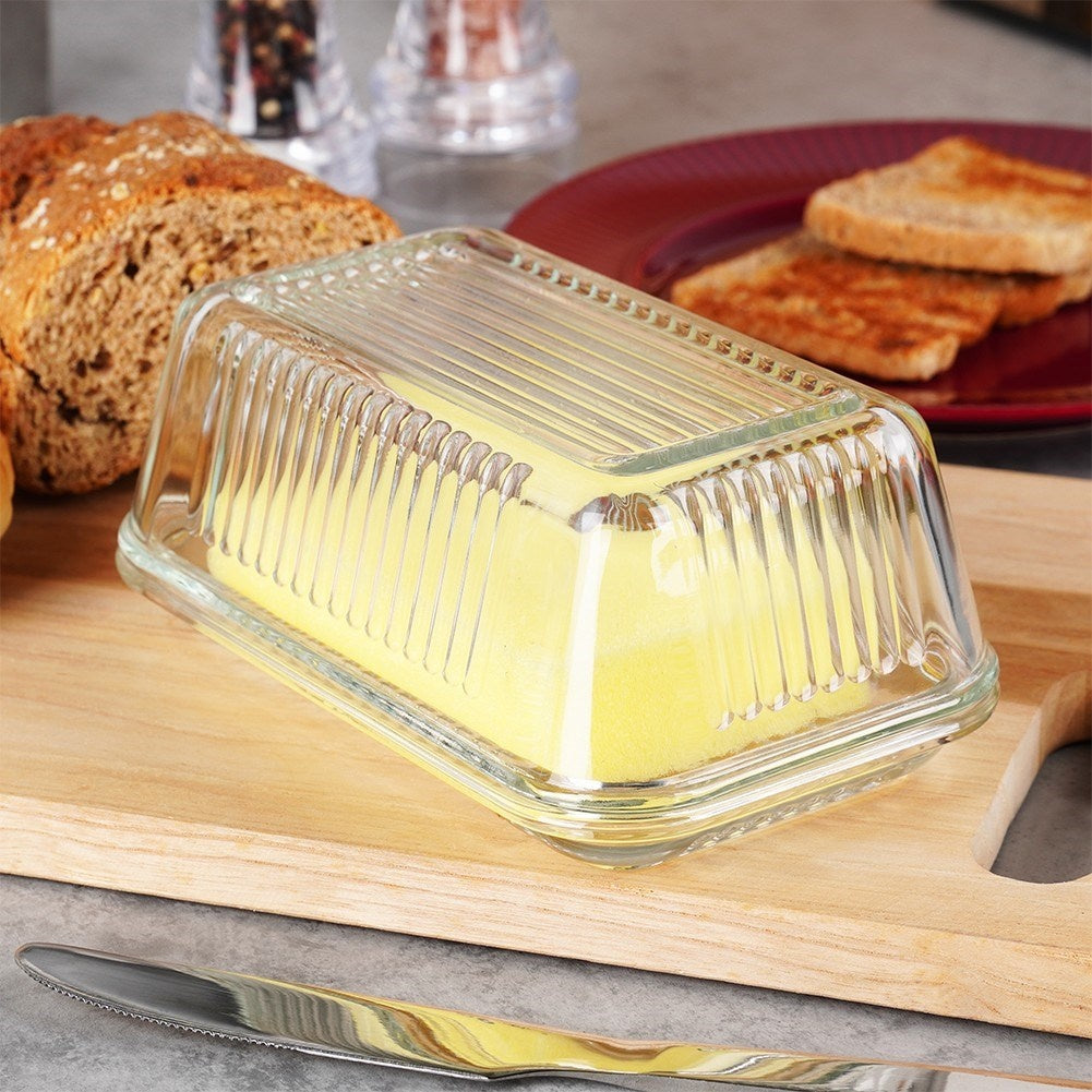Glass Butter Box - Classic Shape for Storage and Serving