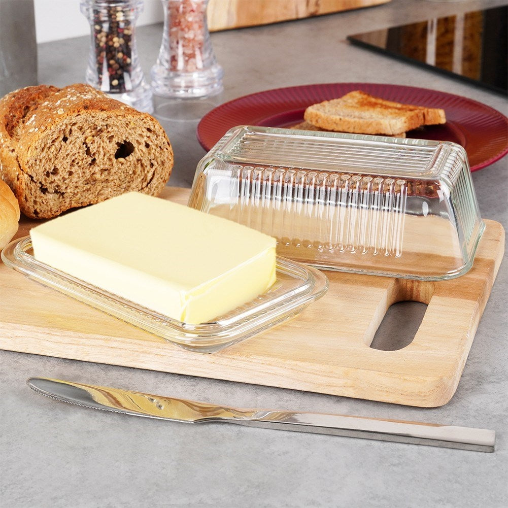 Glass Butter Box - Classic Shape for Storage and Serving
