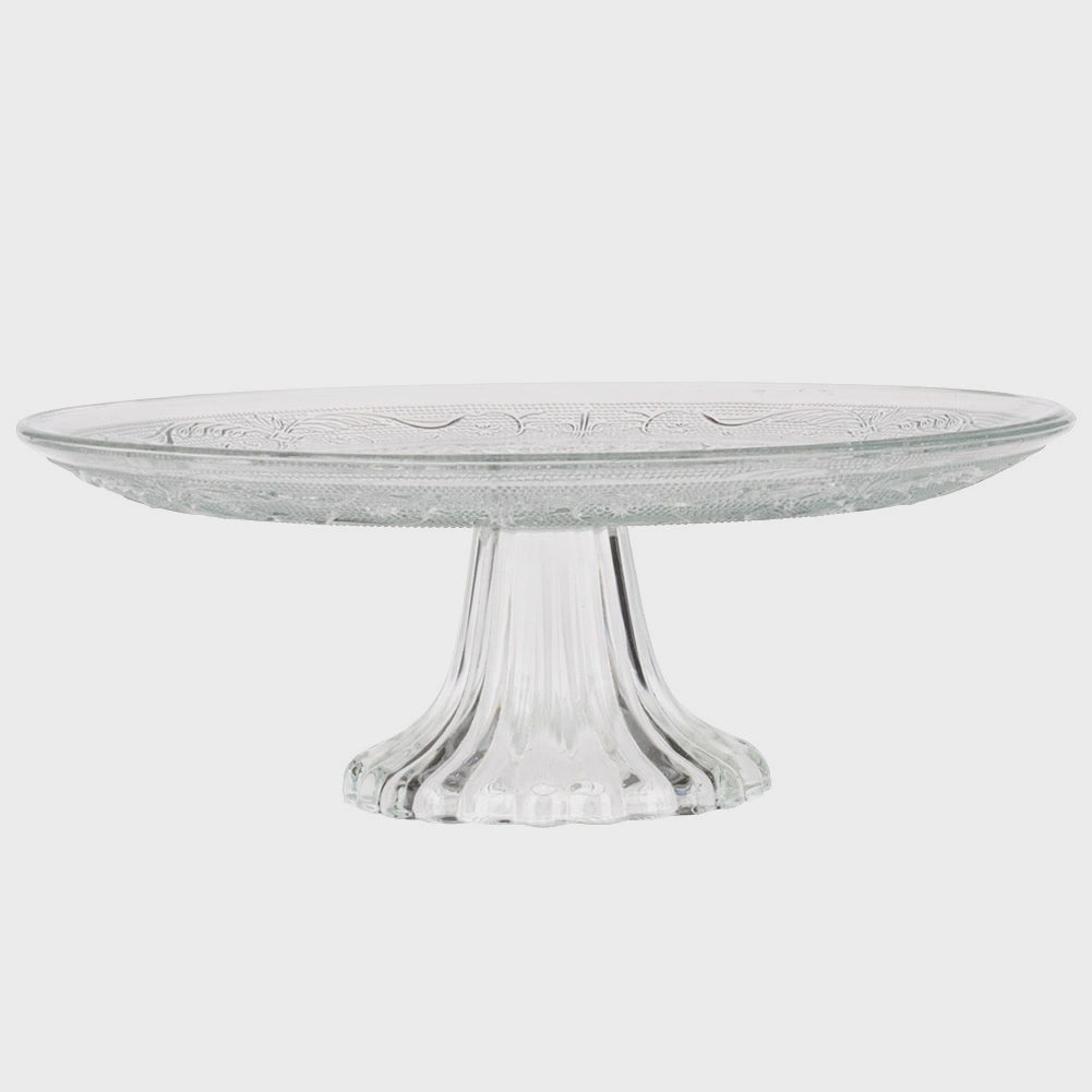 Glass Cake Stand, 25 cm Diameter, Pedestal Base
