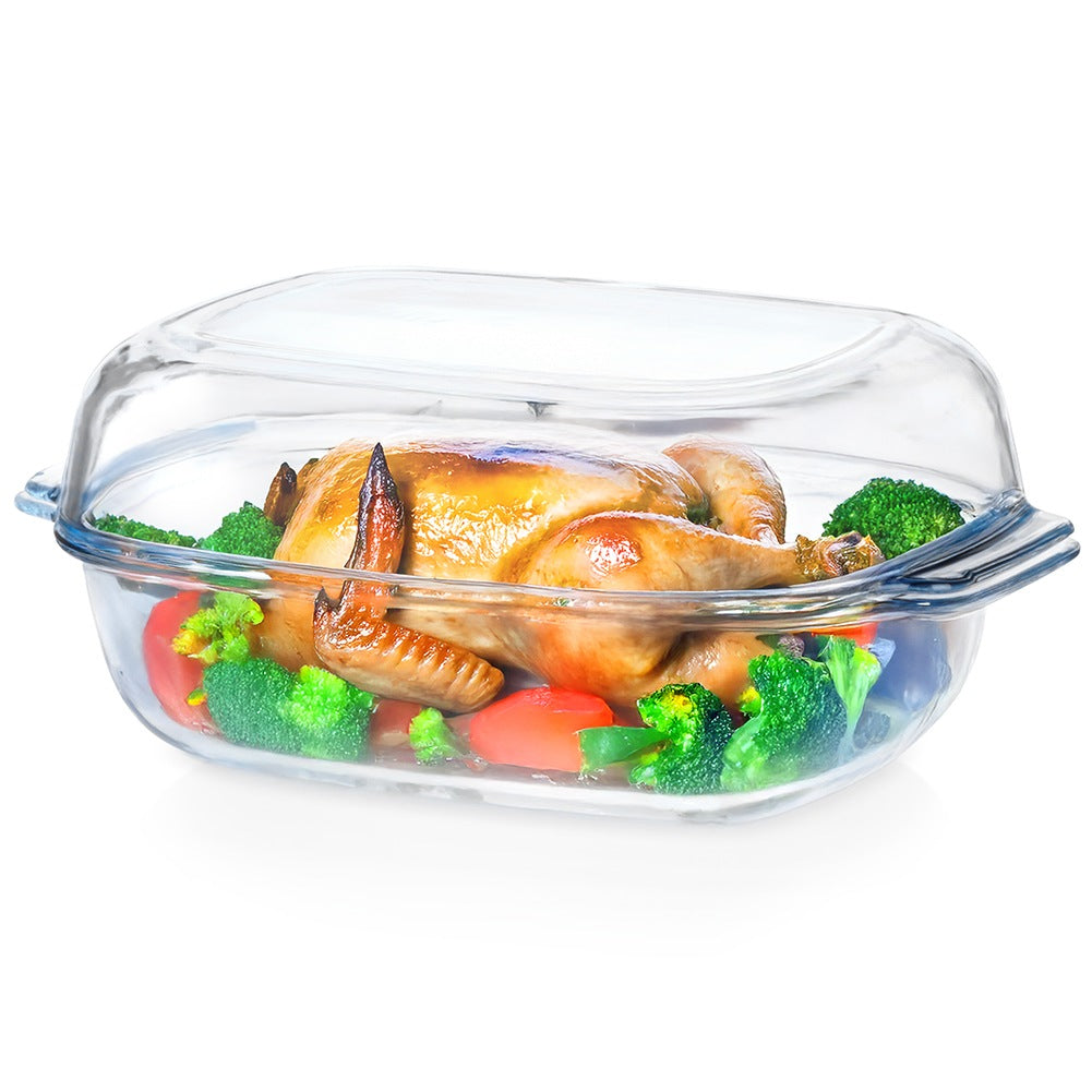 Glass Casserole Dish with Lid, 3.1L + 2.6L