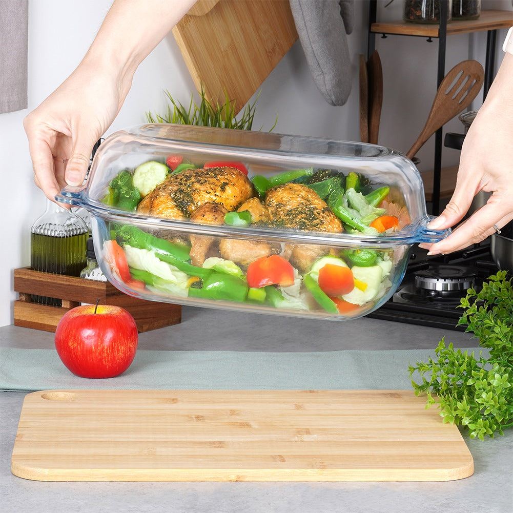 Glass Casserole Dish with Lid, 3.1L + 2.6L