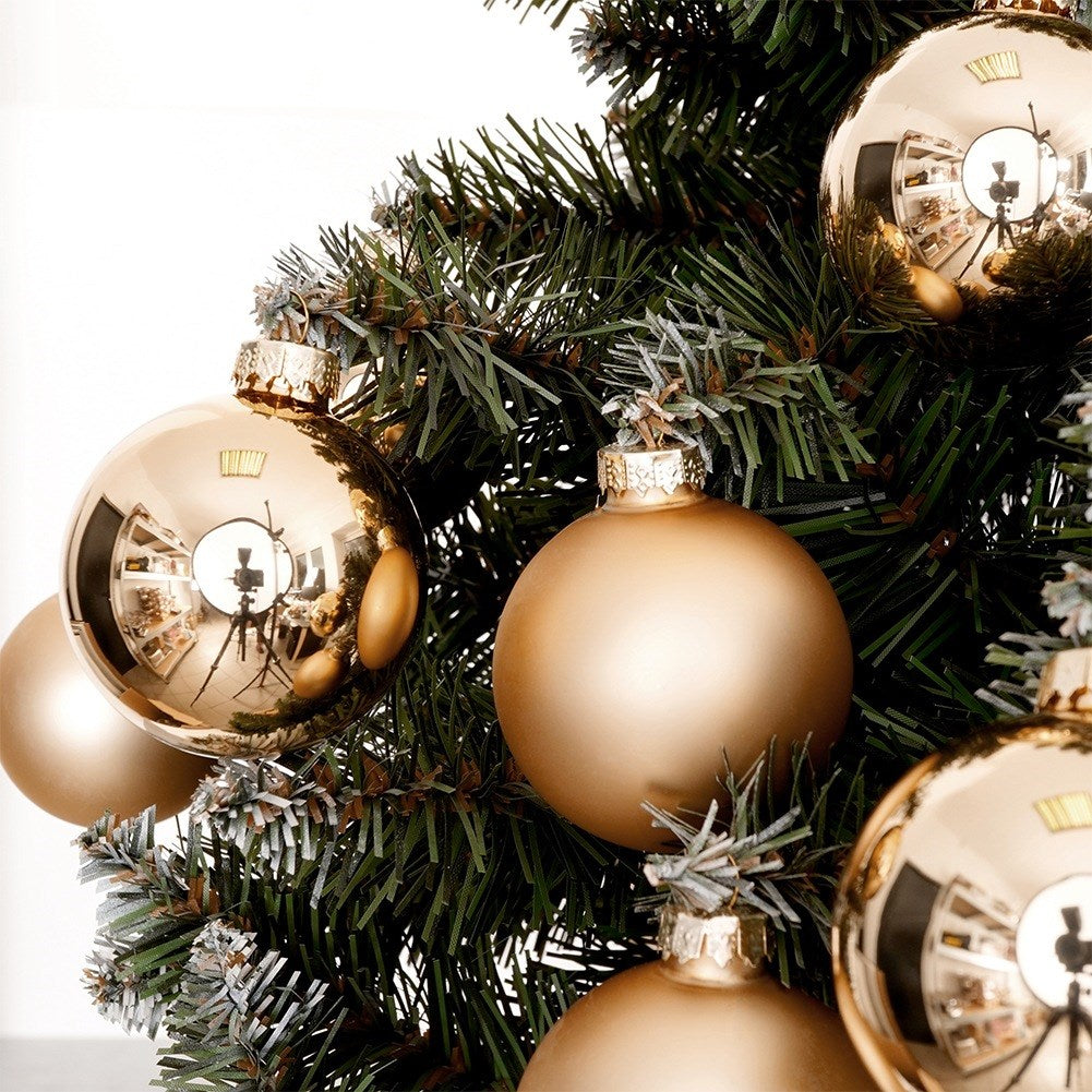 Glass Christmas tree baubles, gold, 6 cm, 20 pcs.
