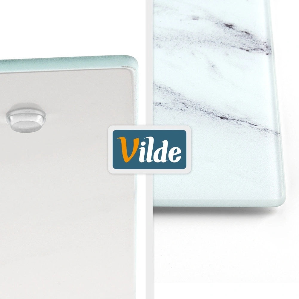 Glass Cutting Boards – White Marble, 60x52 cm, Set of 2