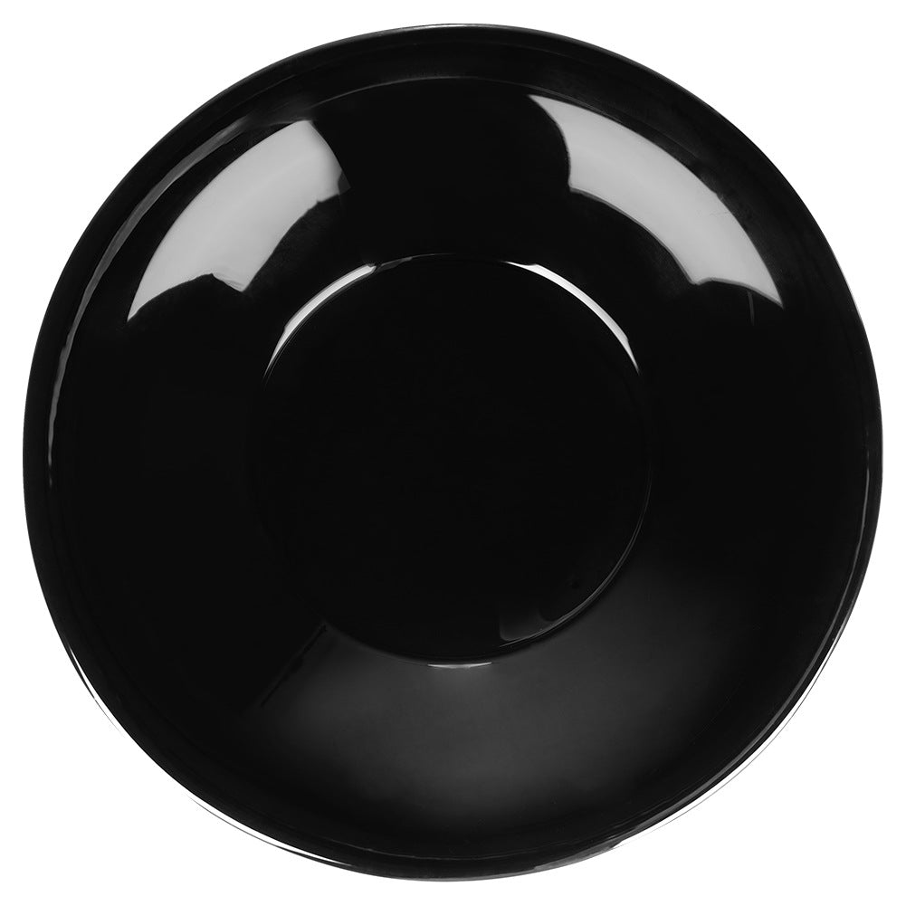 Glass Deep Dinner Plates, Black, 21.5 cm, 400 ml, Set of 6