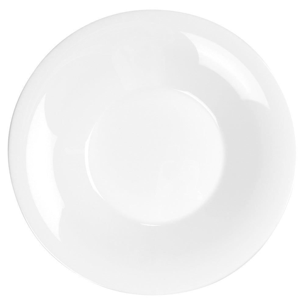 Glass Deep Dinner Plates, White, 21.5 cm, 400 ml, Set of 6