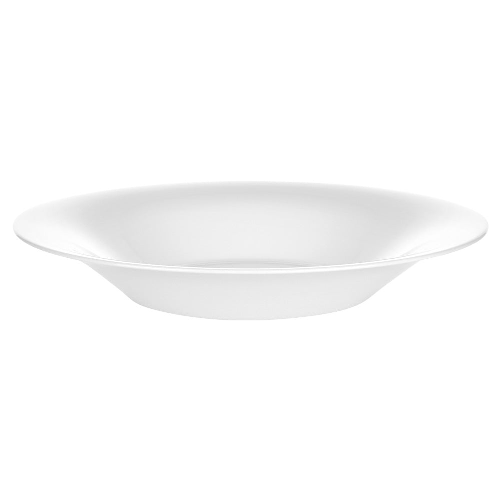 Glass Deep Dinner Plates, White, 21.5 cm, 400 ml, Set of 6