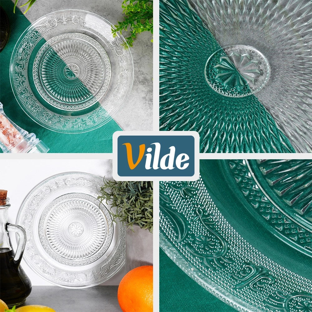Glass Dessert Plate, 18 cm Diameter, Dishwasher Safe