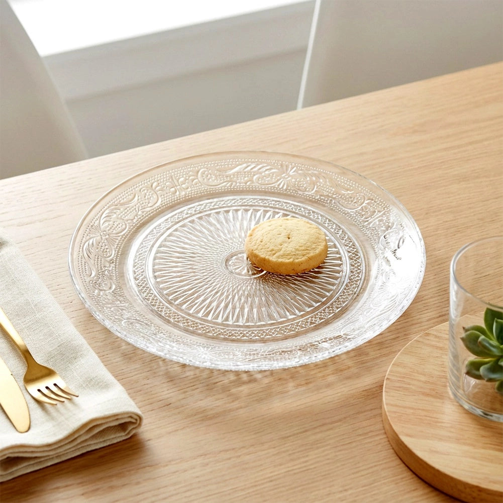Glass Dessert Plate, 18 cm Diameter, Dishwasher Safe