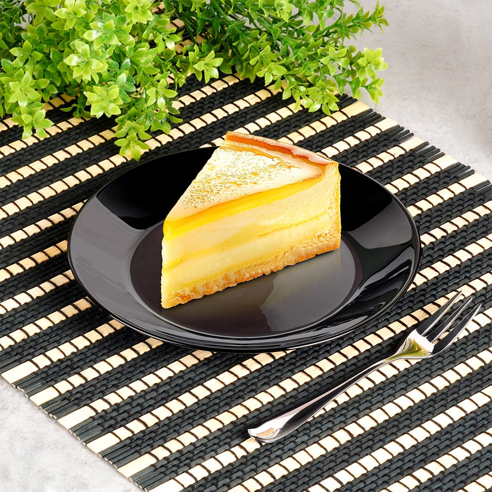 Glass Dessert Plates, Black, 18 cm, Set of 6