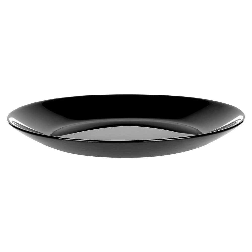 Glass Dessert Plates, Black, 18 cm, Set of 6