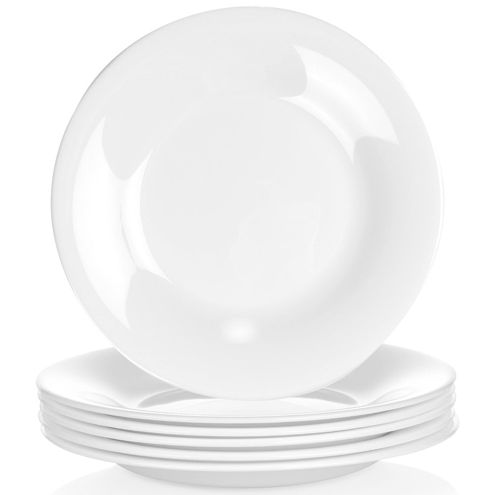 Glass Dessert Plates, White, 18 cm, Set of 6