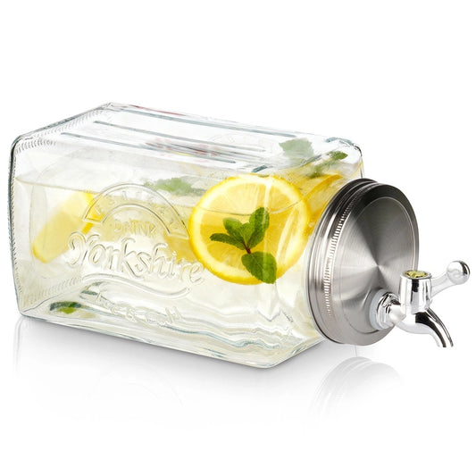Glass Drink Dispenser with Tap, 3.3L for Fridge