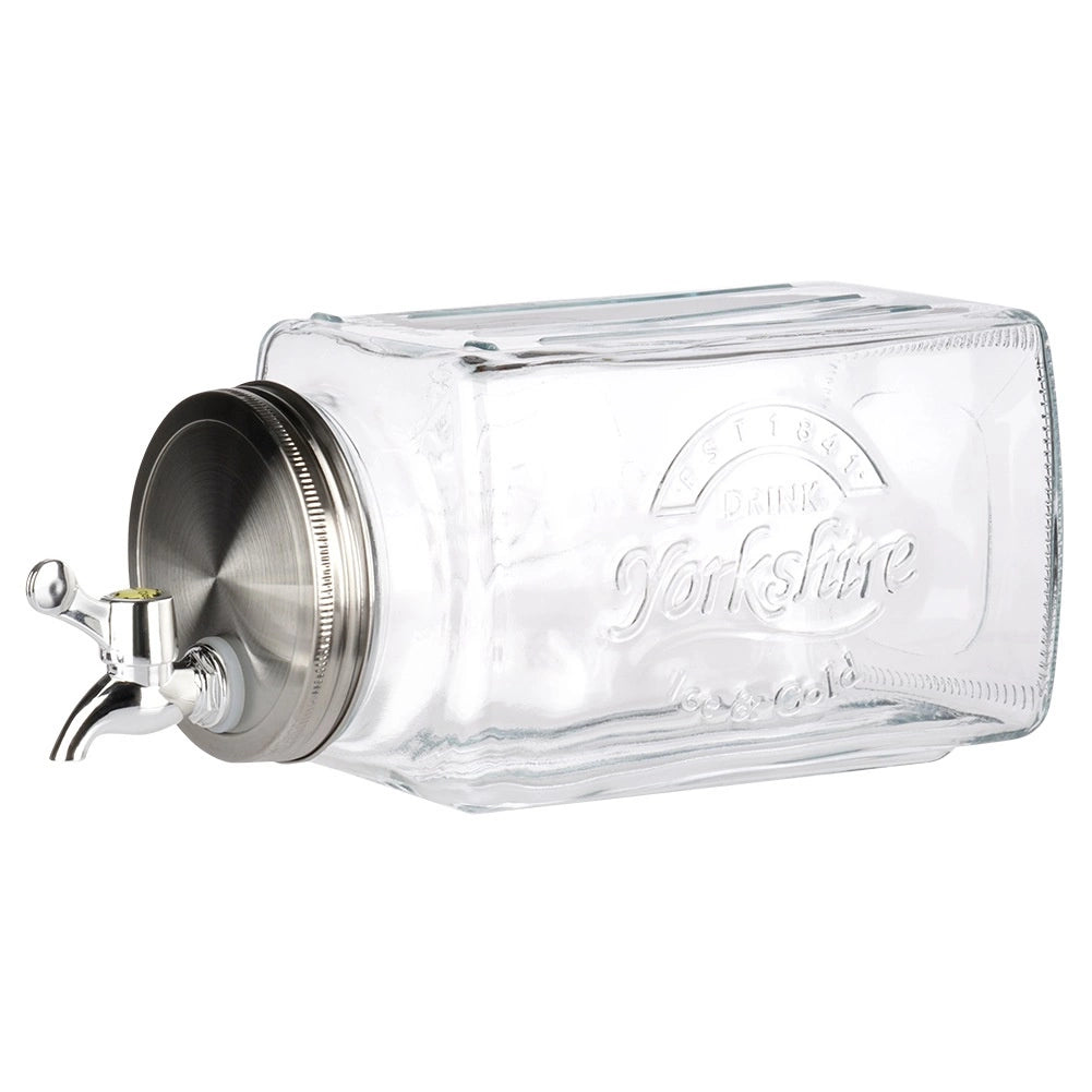 Glass Drink Dispenser with Tap, 3.3L for Fridge