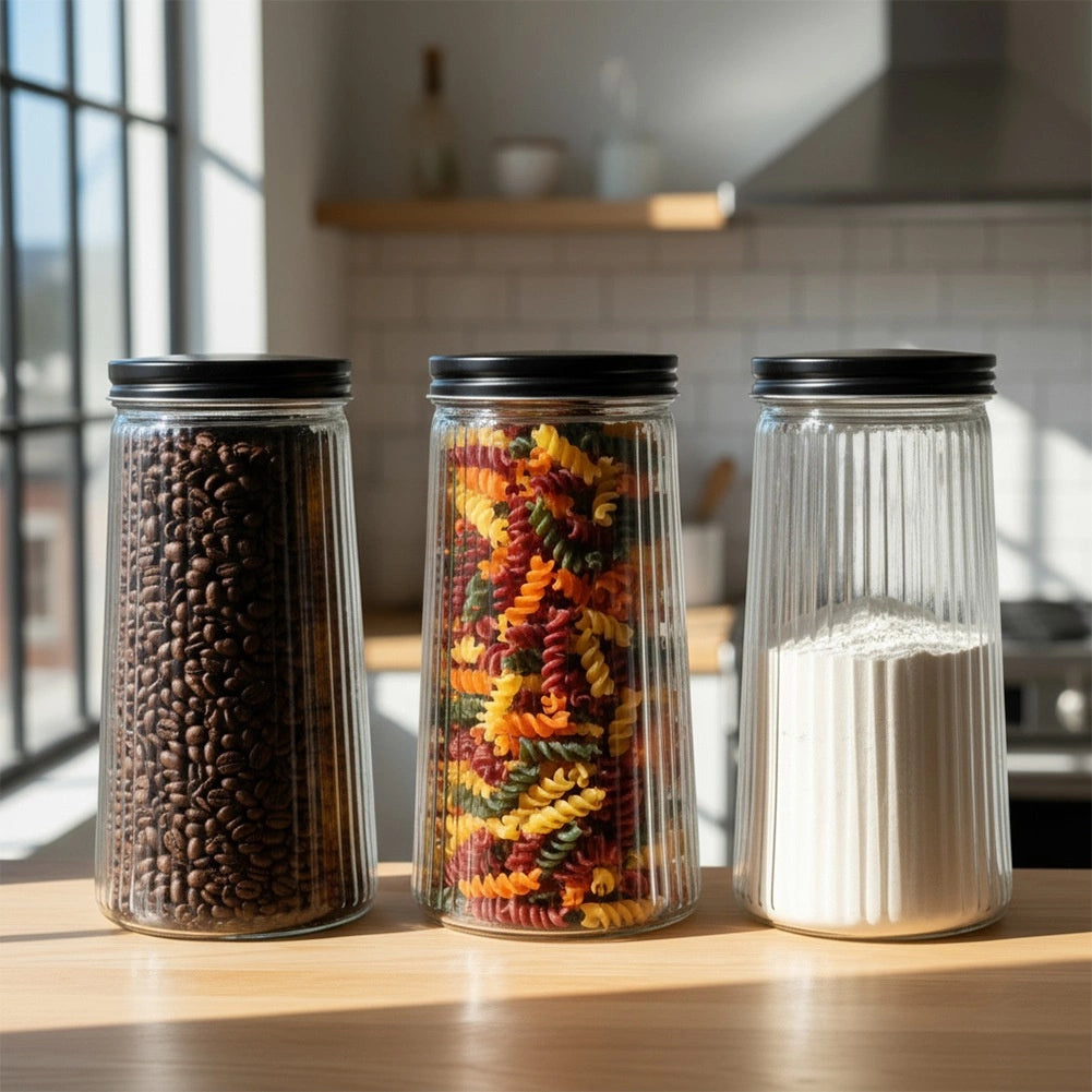 Glass Dry Food Storage Container, 1.4L, Airtight Lid