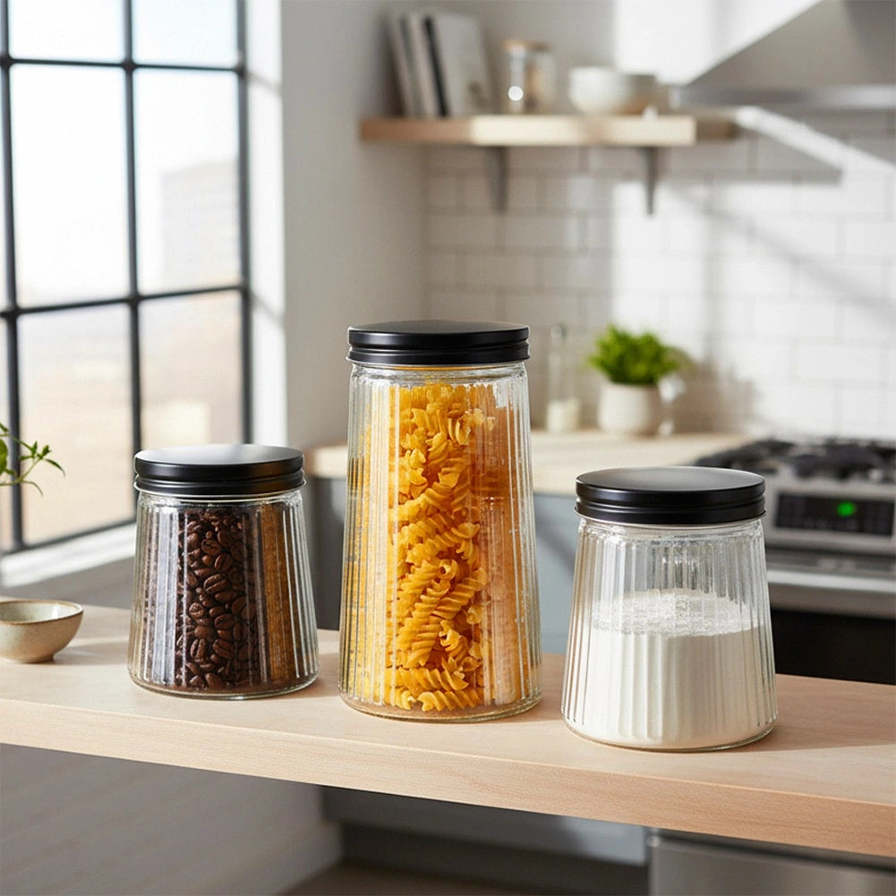 Glass Dry Food Storage Container, 1.4L, Airtight Lid