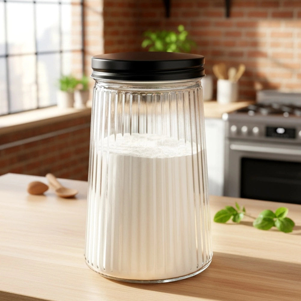 Glass Dry Food Storage Container with Lid, 1L