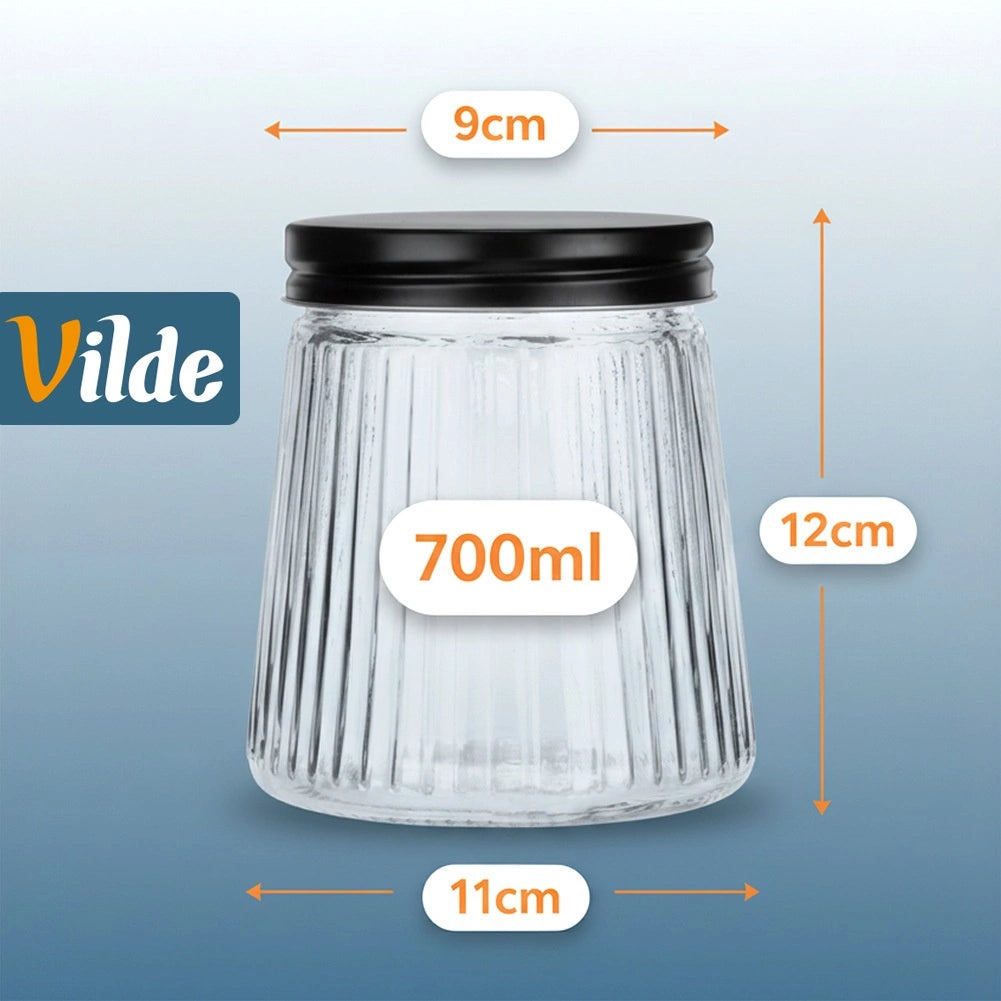 Glass Dry Food Storage Container with Lid, 700 ml