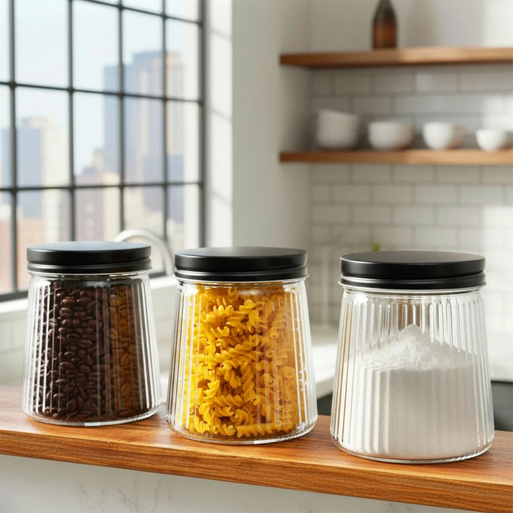 Glass Dry Food Storage Container with Lid, 700 ml