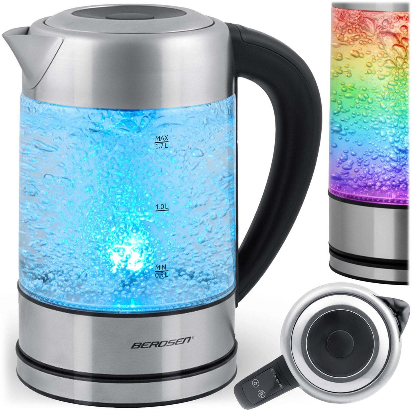 Glass Electric Kettle, Temp Control, 1.7L, 2200W