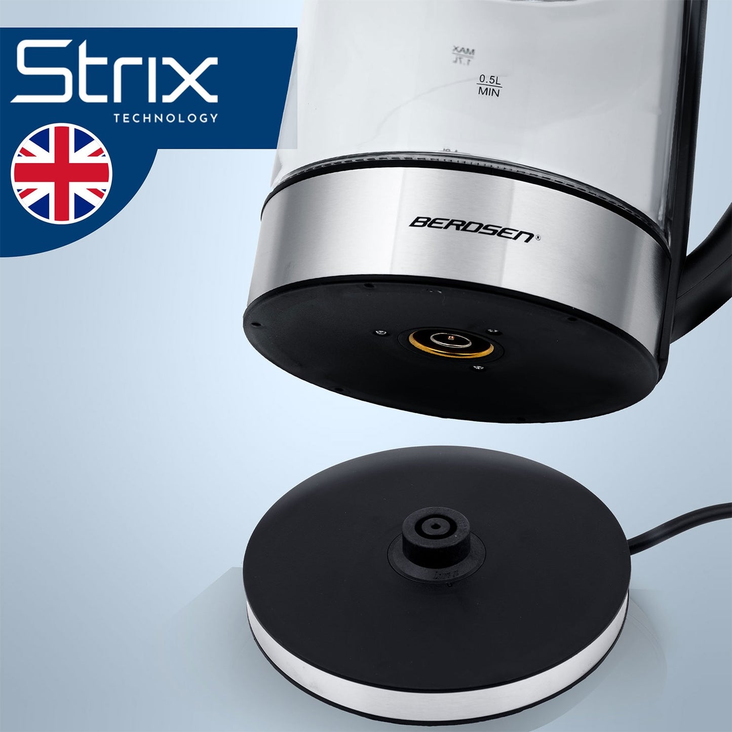 Glass Electric Kettle, Temp Control, 1.7L, 2200W
