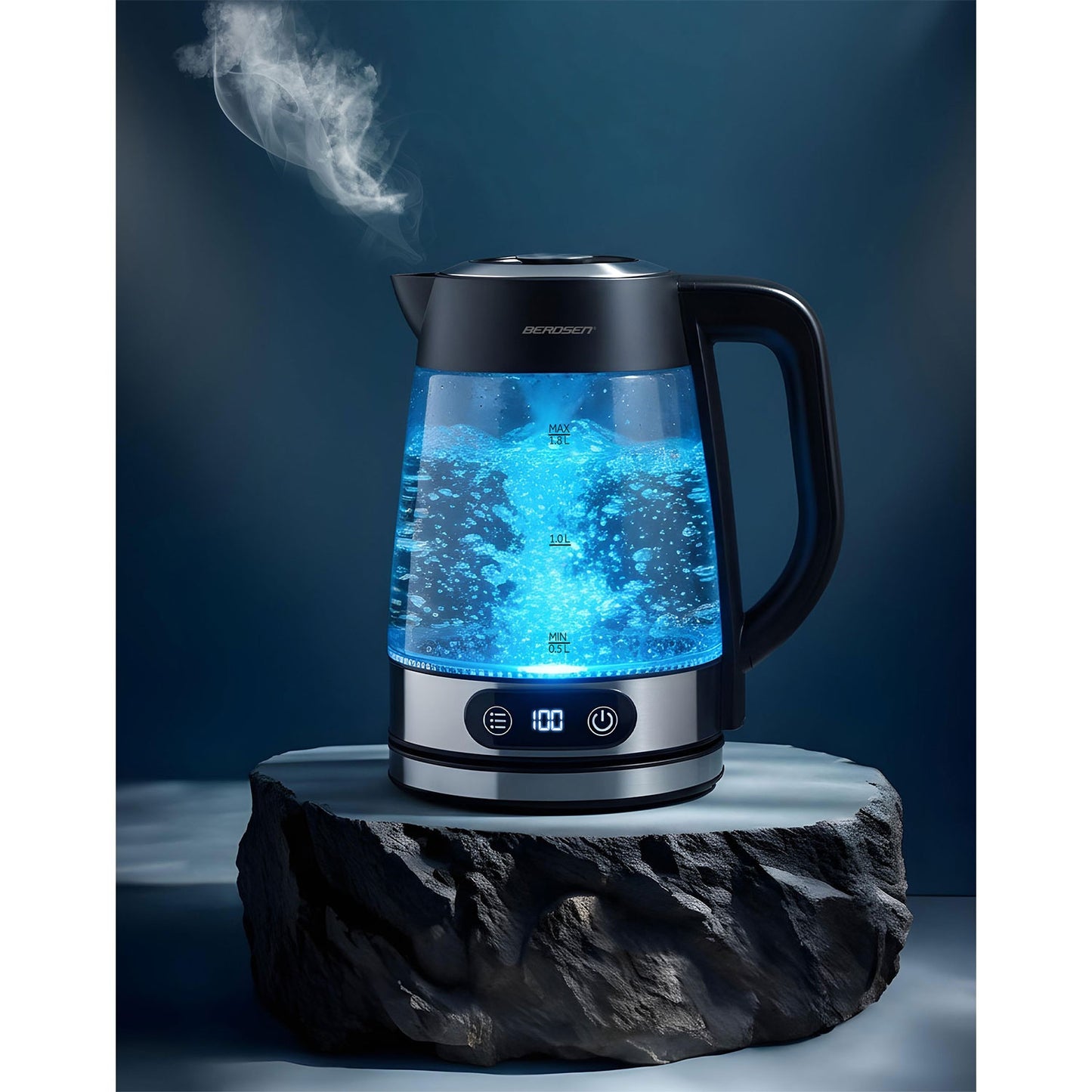 Glass Electric Kettle, Temperature Control, 1.8L, 2200W
