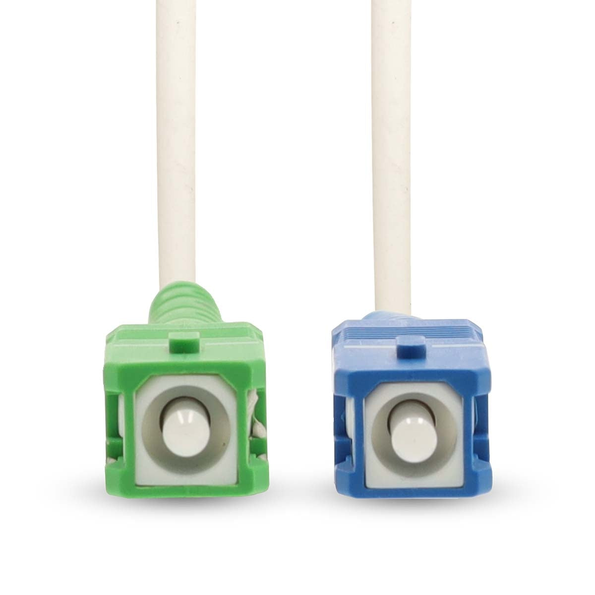 Glass Fiber Patch Cable | SMF (Single Mode Phase) | SC/APC | SC/UPC | 100 Gbps | 6.00 m | White | Gift Box with Euro Lock