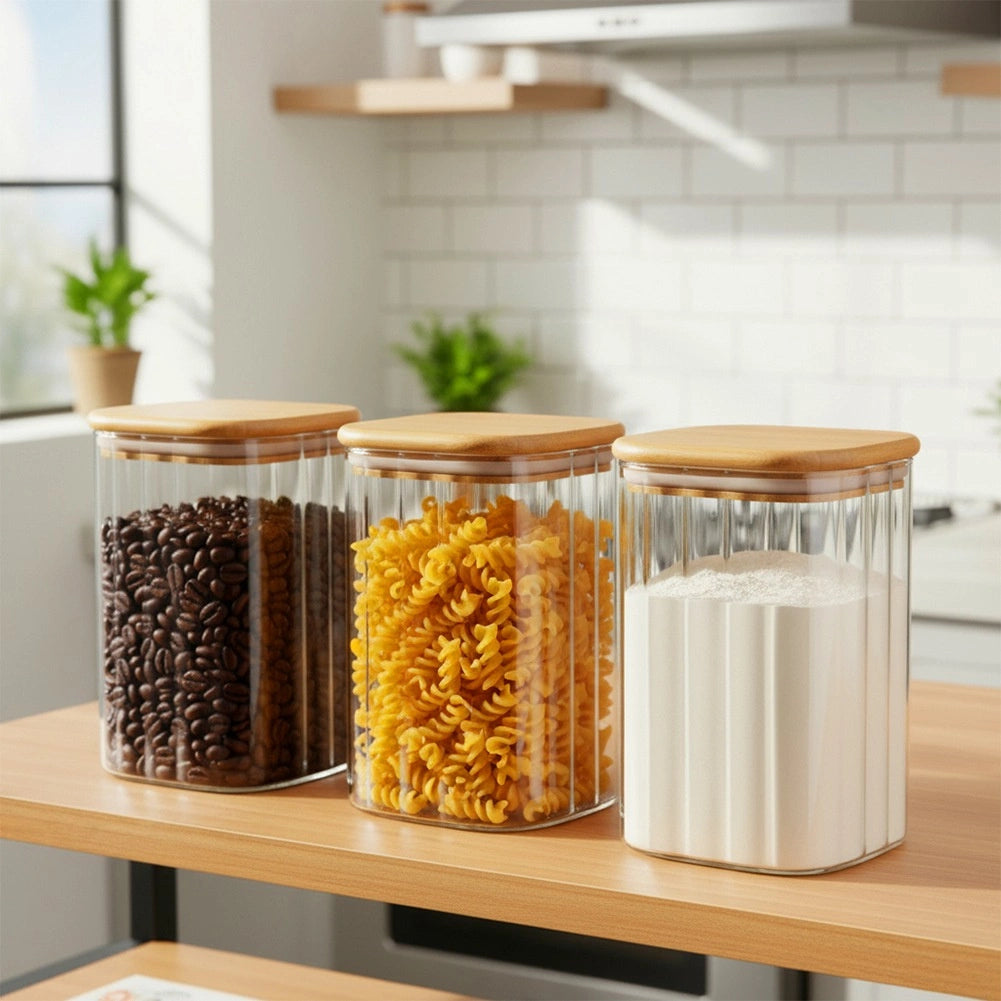 Glass Food Storage Container, Airtight, 1.1L Capacity