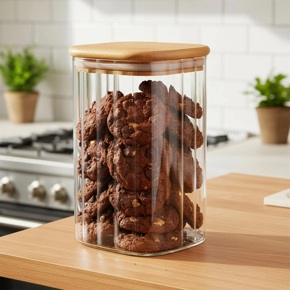 Glass Food Storage Container, Airtight, 1.1L Capacity