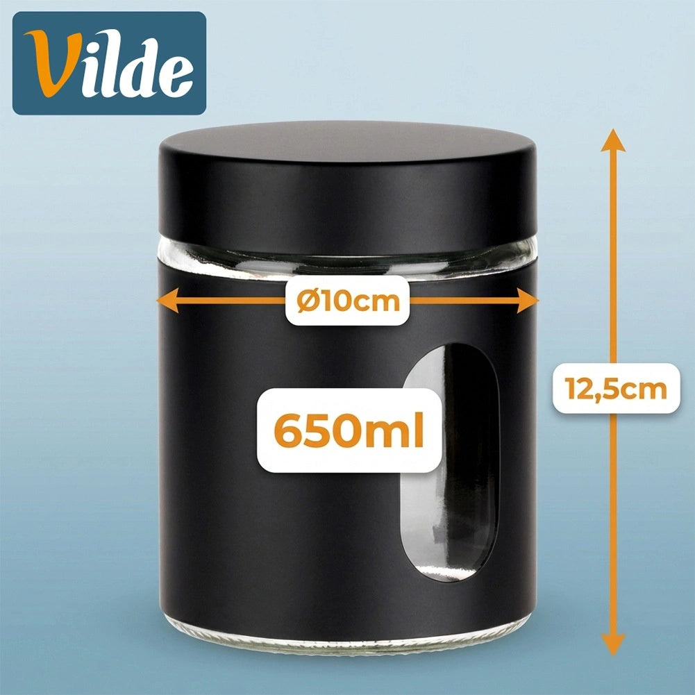 Glass Food Storage Container, Airtight, 650 ml