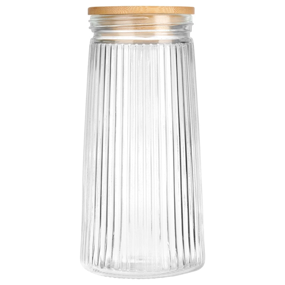 Glass Food Storage Container, Airtight Bamboo Lid, 1.4L