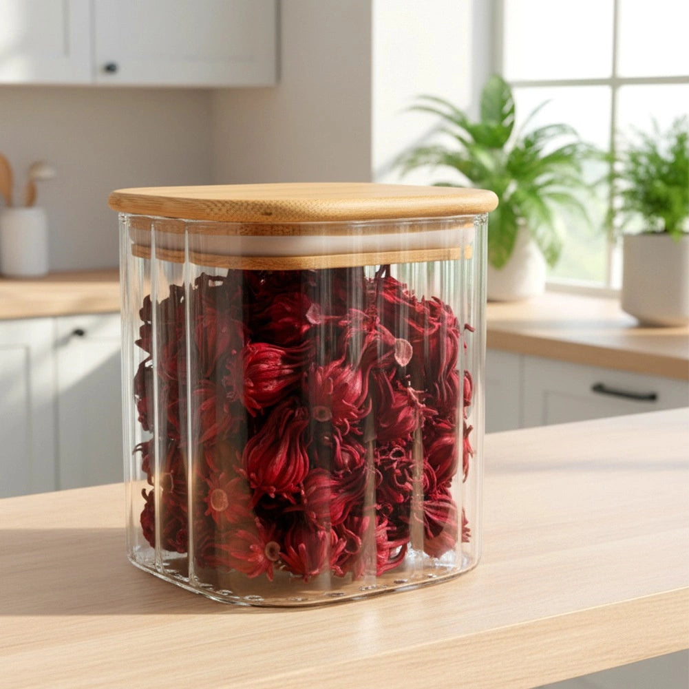 Glass Food Storage Container, Airtight with Bamboo Lid, 750 ml