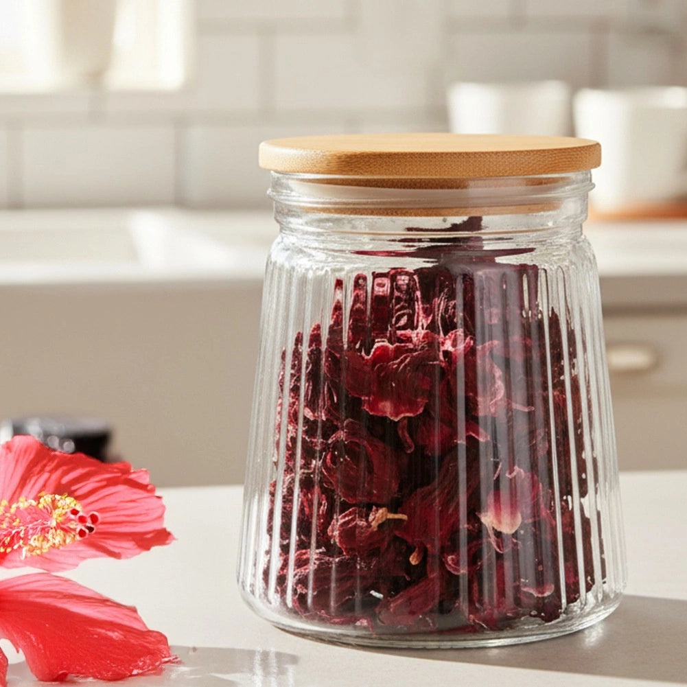Glass Food Storage Container with Bamboo Lid, 700 ml