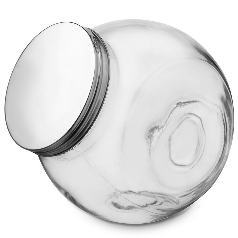 Glass Jar 1.7L with Stainless Steel Lid for Food Storage