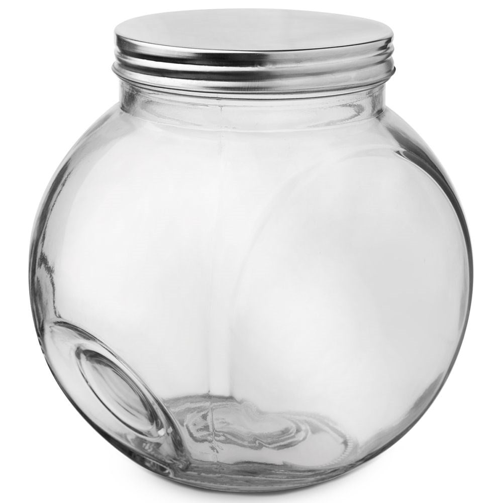 Glass Jar 1.7L with Stainless Steel Lid for Food Storage