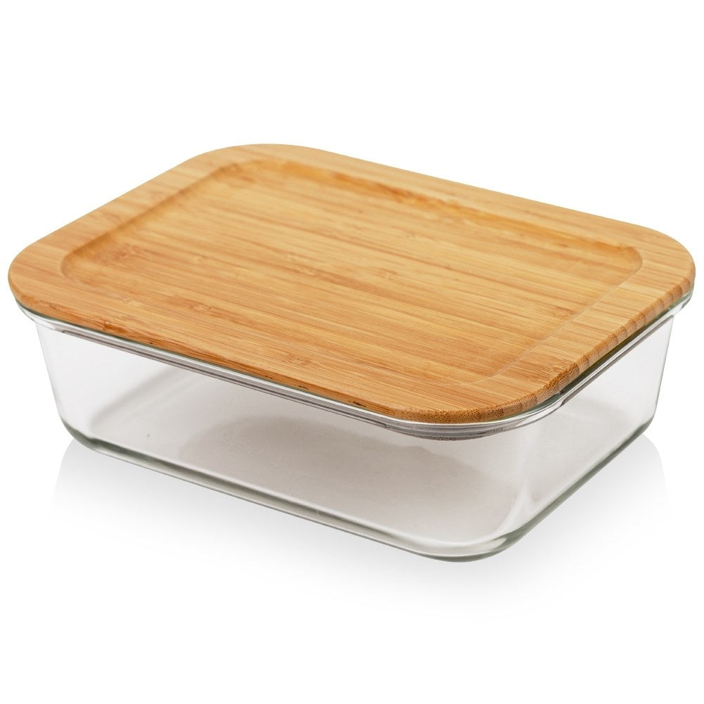 Glass Jar with Bamboo Lid - Tight Seal, Dishwasher Safe