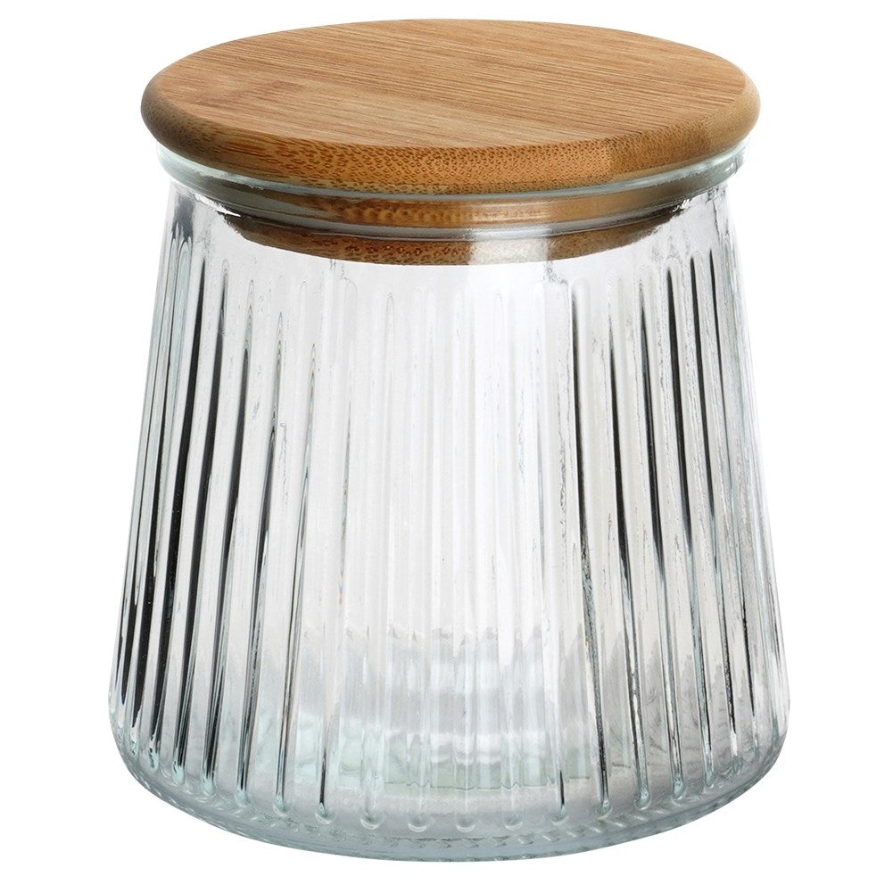 Glass Jar with Bamboo Lid - Tightly Sealed Storage