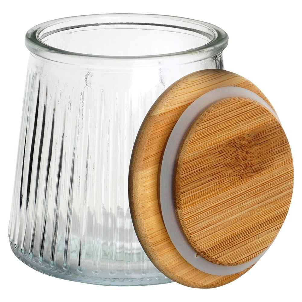 Glass Jar with Bamboo Lid - Tightly Sealed Storage
