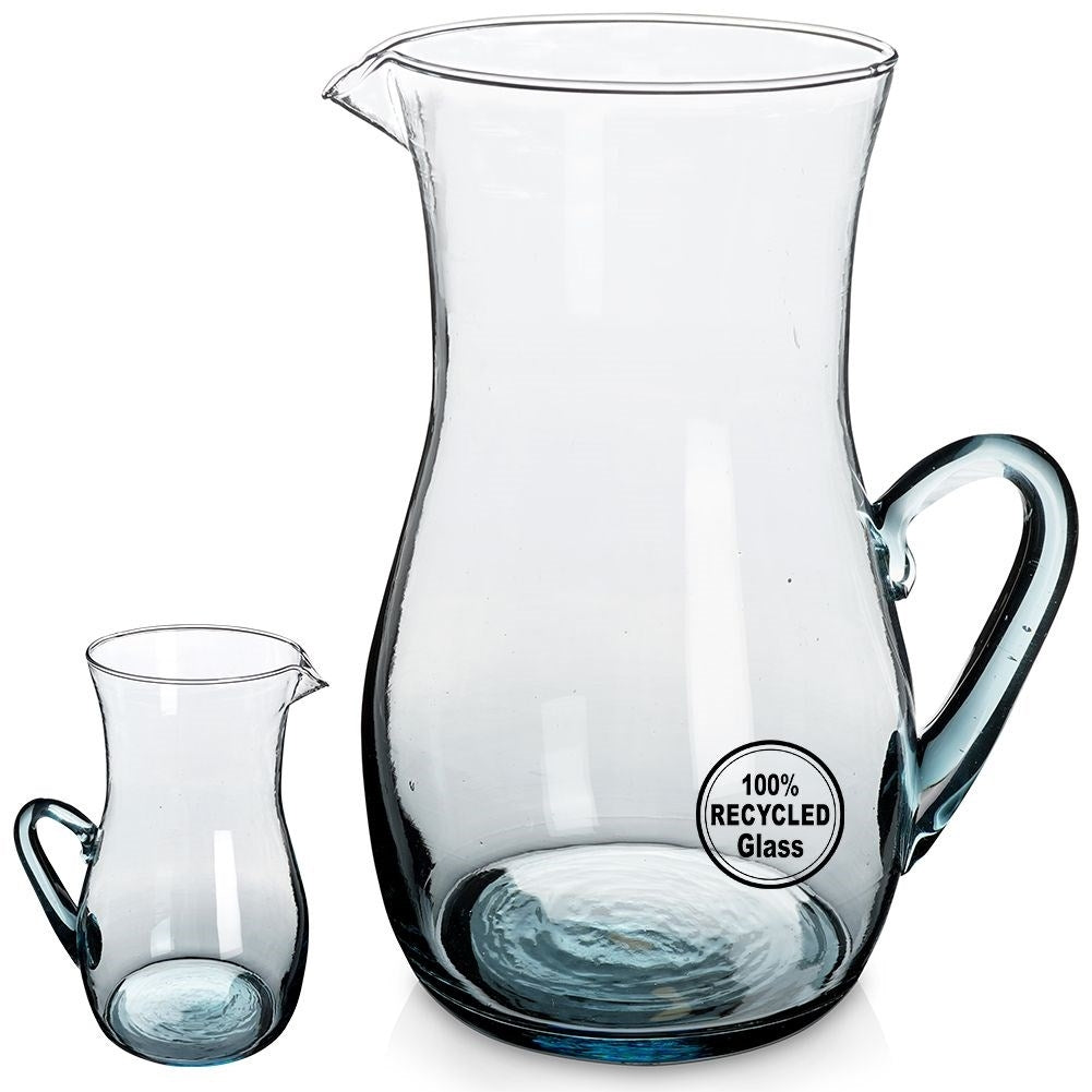 Glass Jug 1.7L in Recycled Blue Glass
