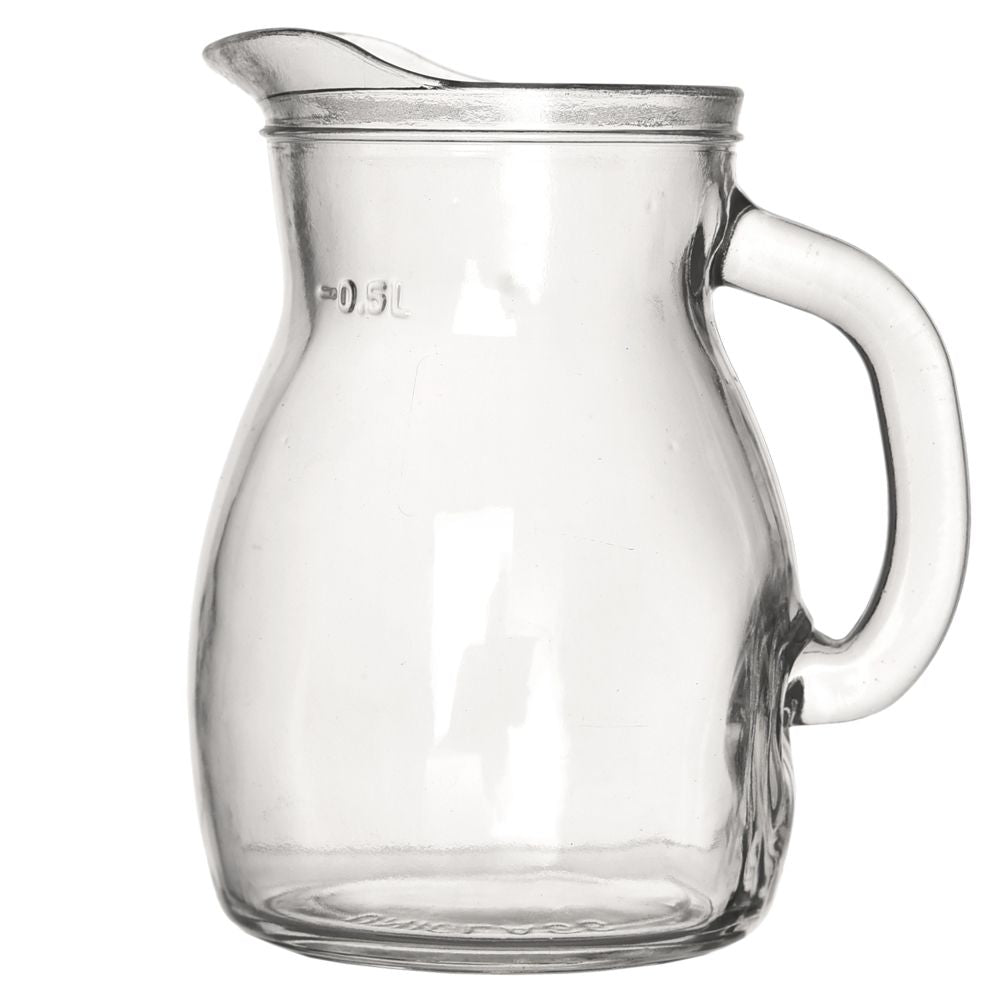 Glass Jug 500 ml with Spout and Measuring Scale for All Drinks