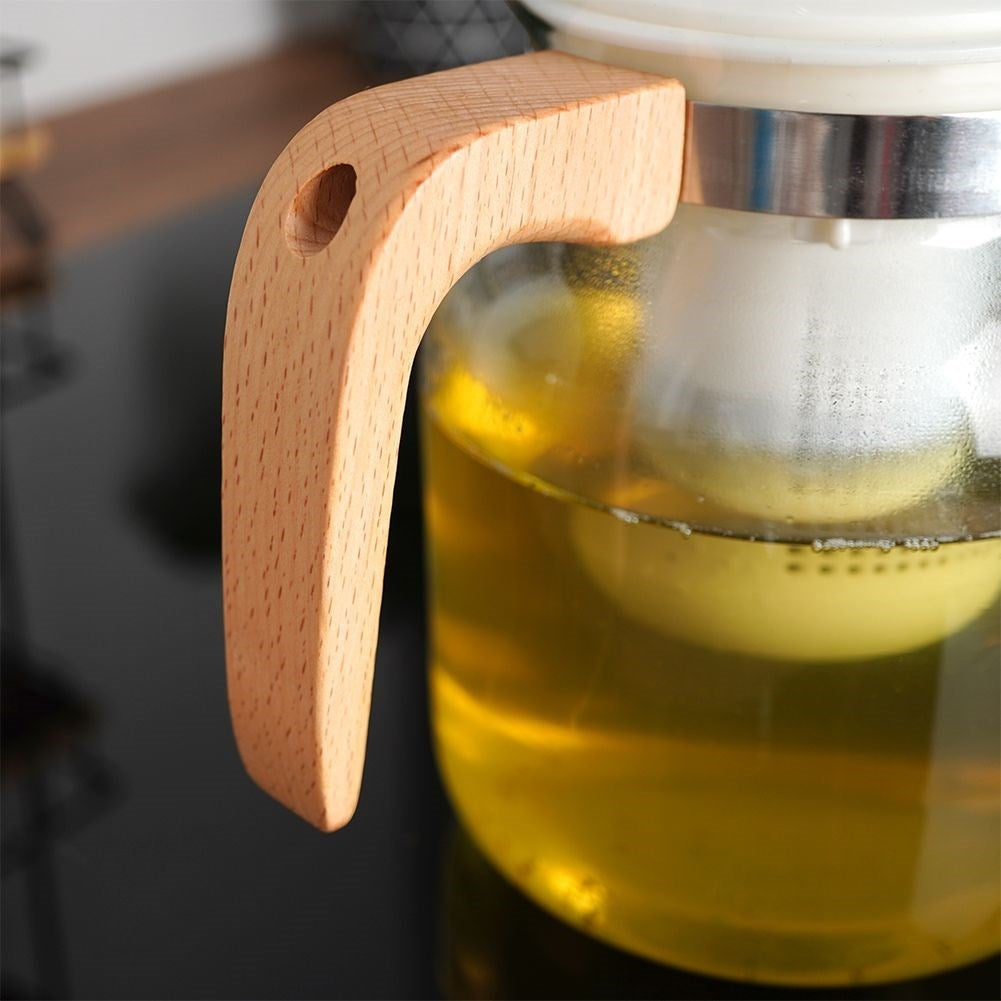 Glass Jug with Removable Infuser, Lid and Wooden Handle
