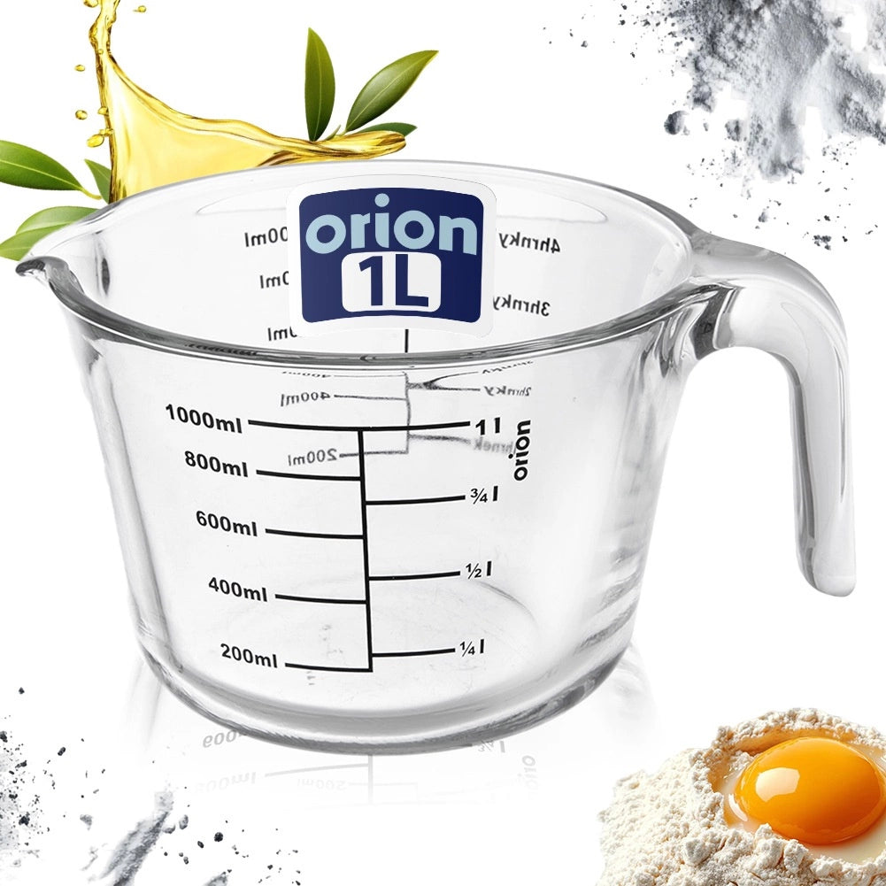 Glass Measuring Jug, 1L – Borosilicate, Temperature Resistant