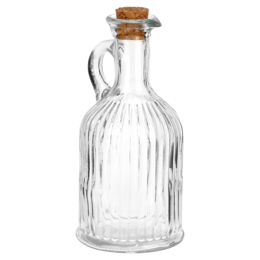 Glass Oil and Vinegar Bottle, 350 ml, Ribbed Design