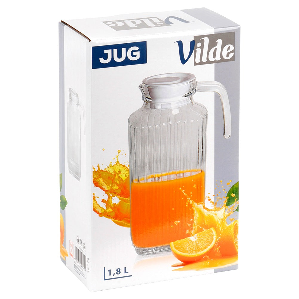 Glass Pitcher with Lid, Narrow, 1.8L for Fridge