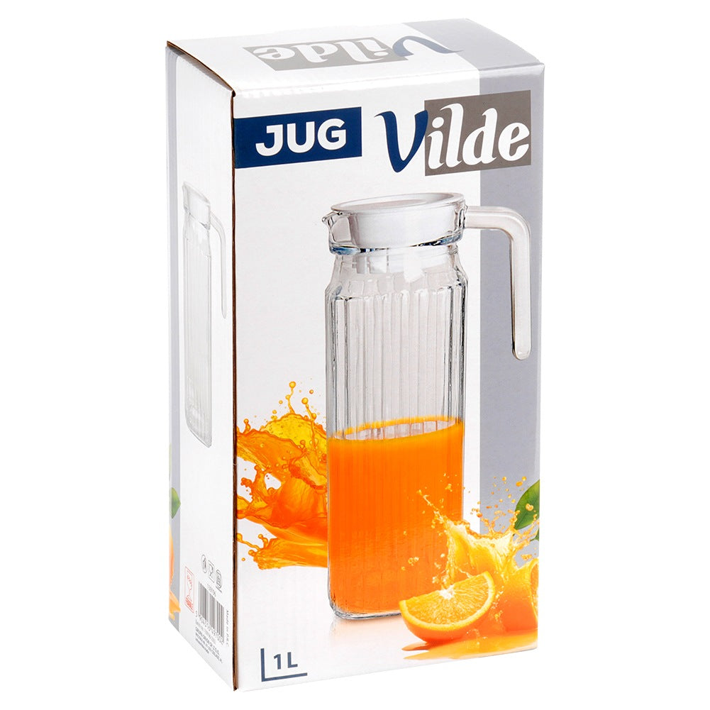 Glass Pitcher with Lid, Narrow, 1L