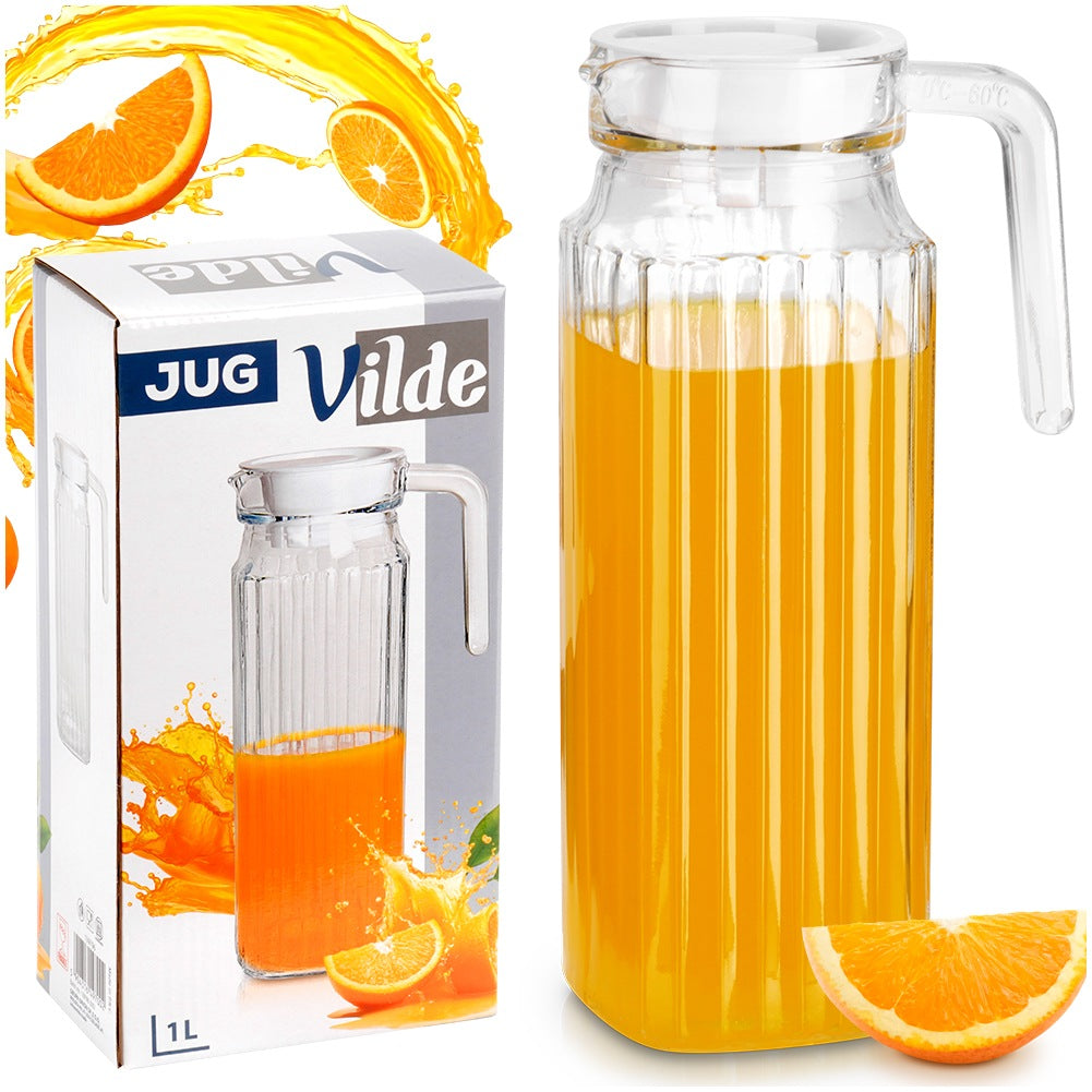 Glass Pitcher with Lid, Narrow, 1L