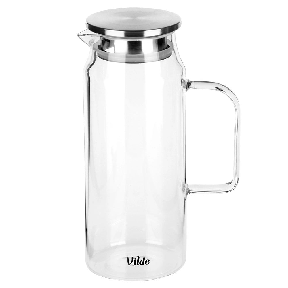 Glass Pitcher with Strainer Lid, 1.5L Borosilicate