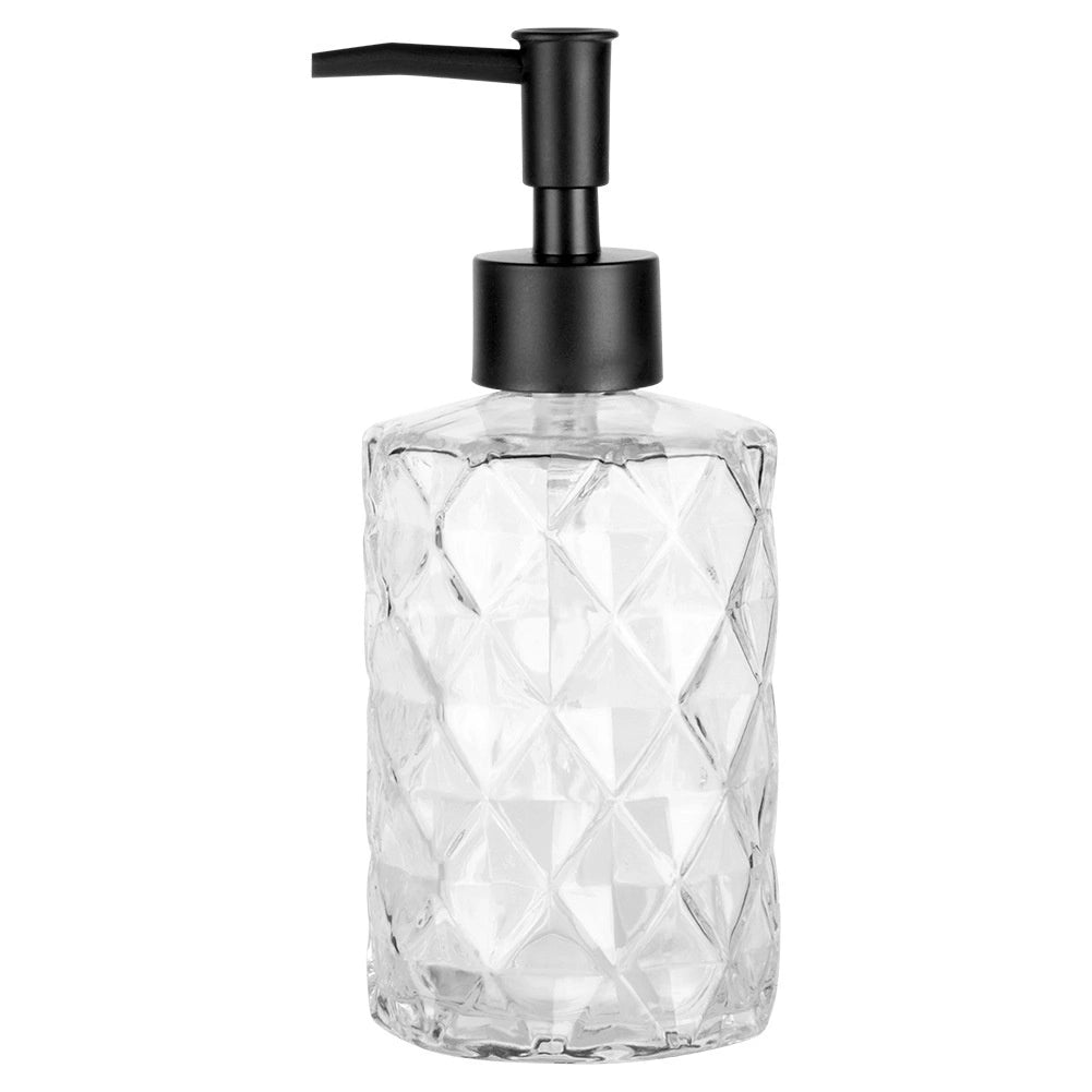 Glass Soap Dispenser, 330 ml – Transparent, Easy Refill